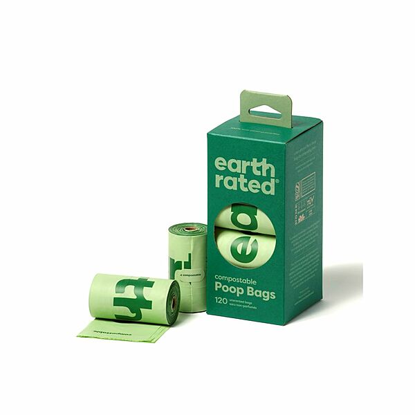 Earth Rated Unscented Compostable Refill Bags 8 Roll | (120 bags)