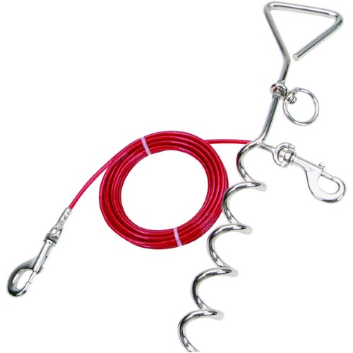 Titan Spiral Stake &amp; Heavy Dog Tie Out (15-ft)