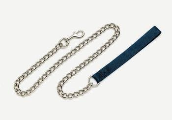 4 Foot Chain Dog Leash with Nylon Handle (4mm)