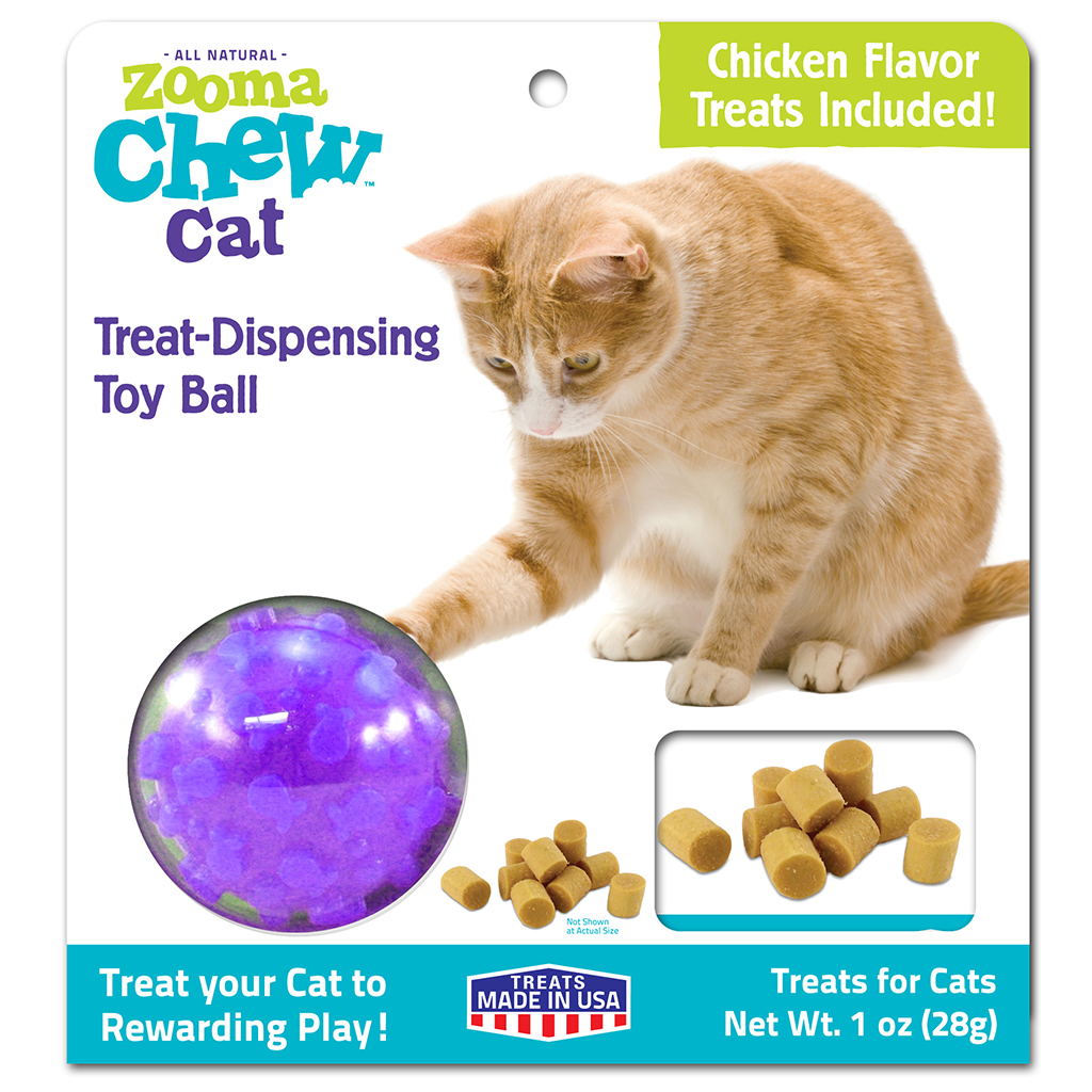 Zooma Chew Treat Dispensing Ball | Cat (2&quot;)