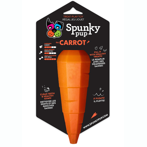 Spunky Pup Treat Holding Carrot Toy