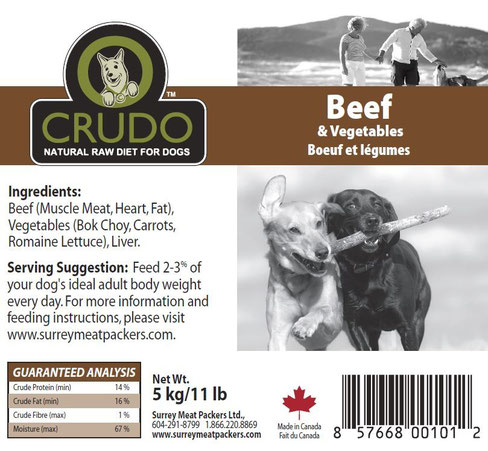Crudo Beef &amp; Vegetables | Dog (11 lbs)