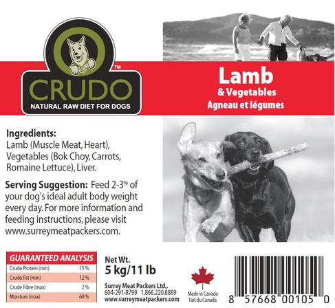 Crudo Lamb &amp; Vegetables | Dog (11 lbs)