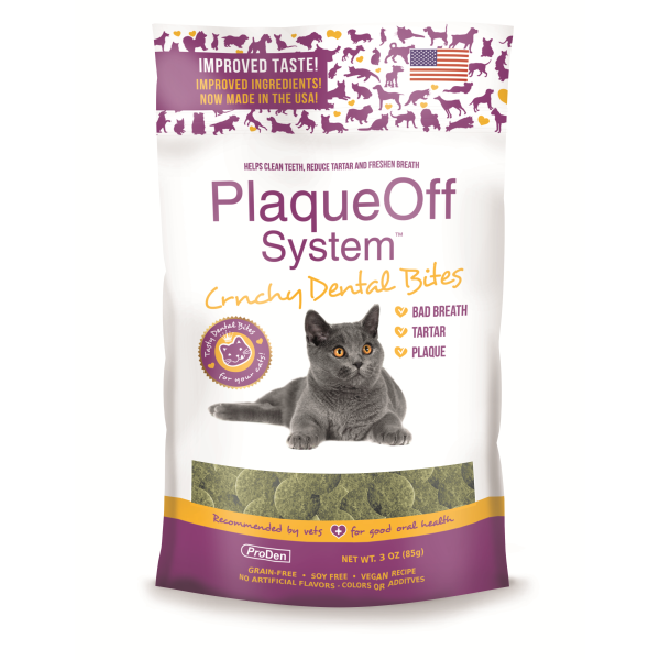 PlaqueOff Crunchy Dental Bites | Cat (3oz)