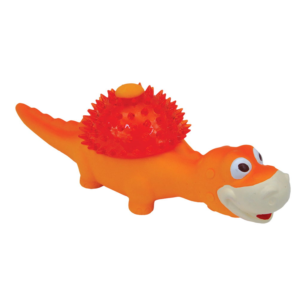 Li'l Pals Latex Toy Dinosaur Orange/Red