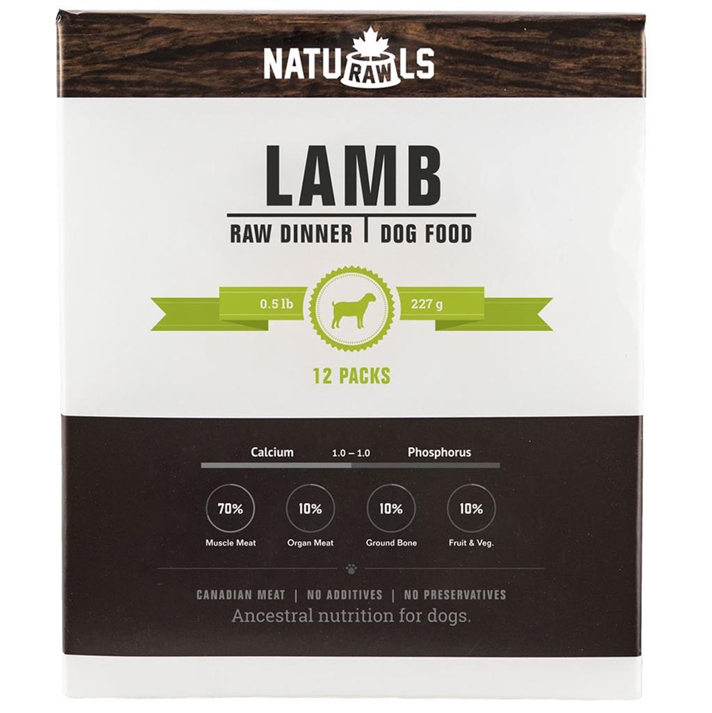 NatuRAWls Lamb &amp; Veggie Raw Diet (1/2 Lb) - 12pk