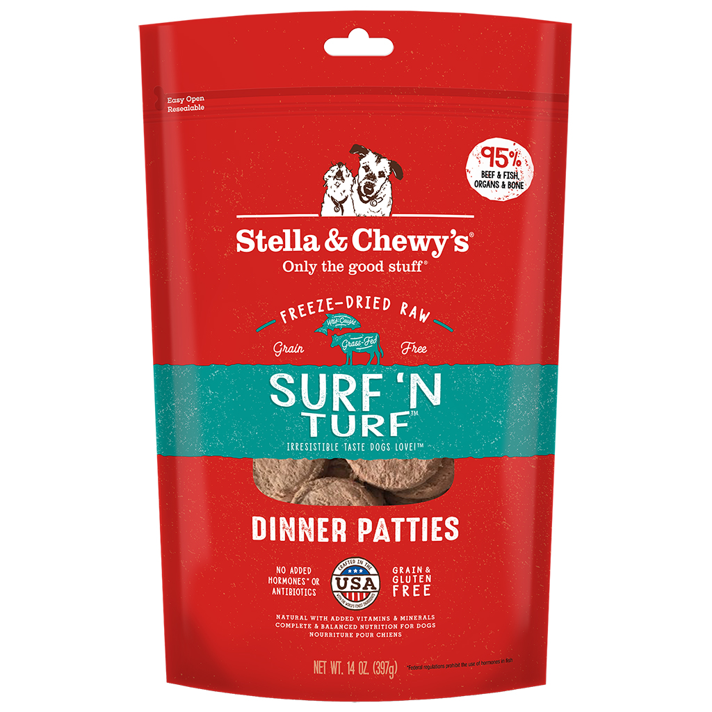 Stella &amp; Chewy's Freeze Dried Dinner Patties - Surf 'N Turf | Dog (14oz)