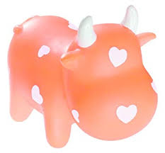 Hundespielzeug Squeezy Cow Orange Dog Toy