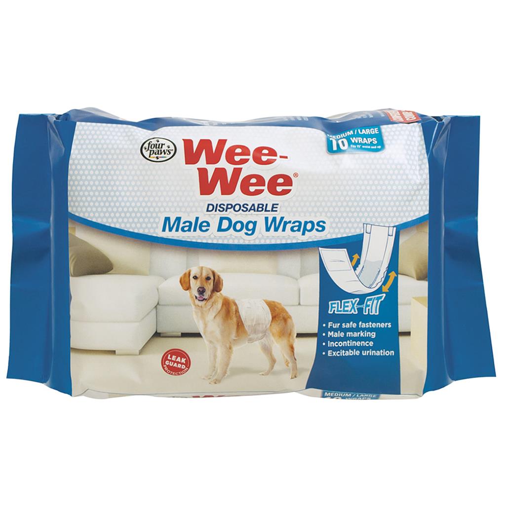 Wee-Wee Disposable Male Wraps Medium | Dog (12 Pack)