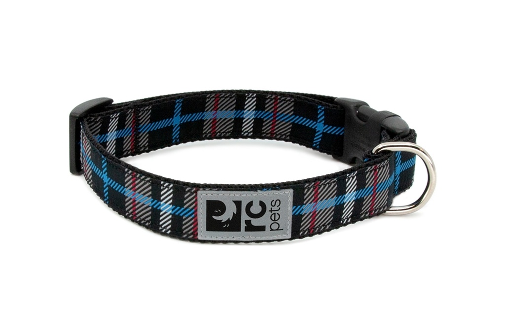 RC Pets Clip Collar (Black Twill Plaid)