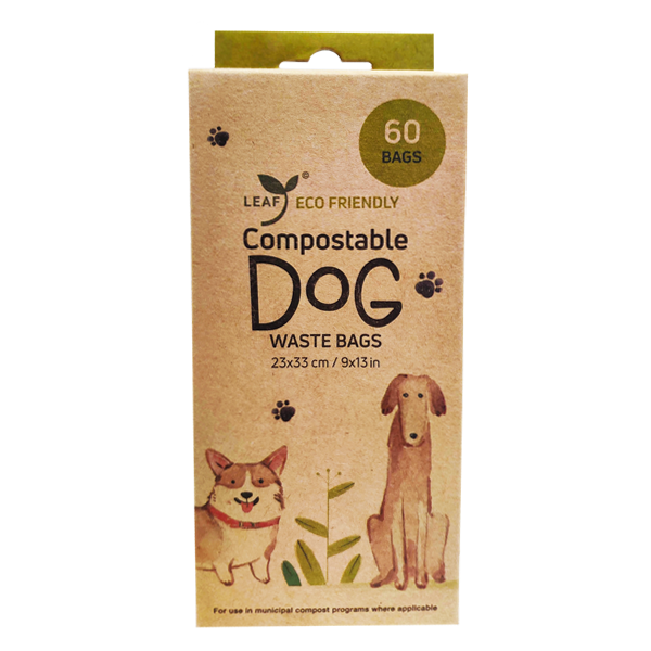 Leaf Compostable Unscented Dog Waste Bags (60 Count)