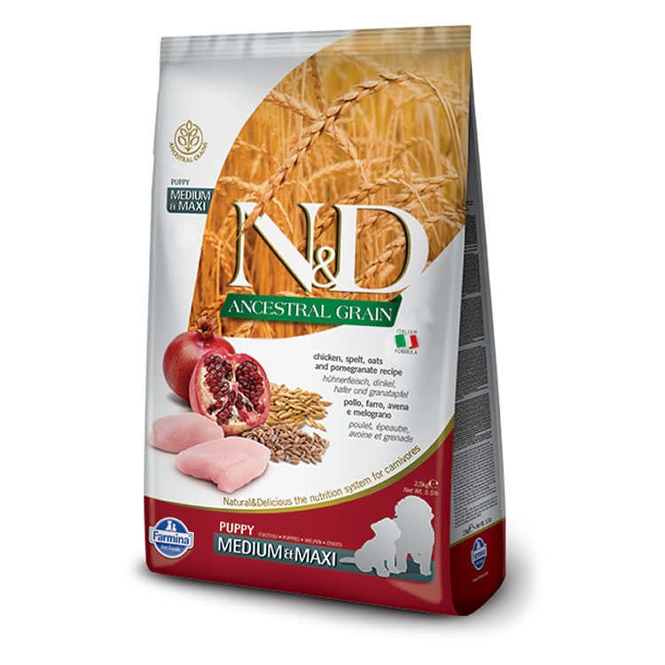 Farmina N&amp;D Ancestral Grain Puppy - Chicken &amp; Pomegranate (Med/Maxi)