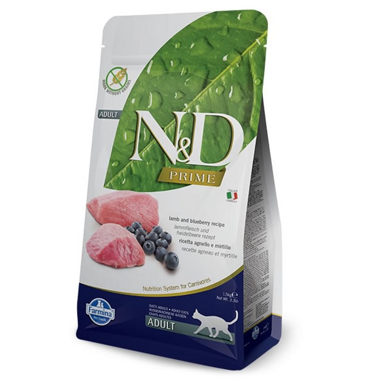 Farmina N&amp;D Prime Adult Cat - Lamb &amp; Blueberry (1.5kg)