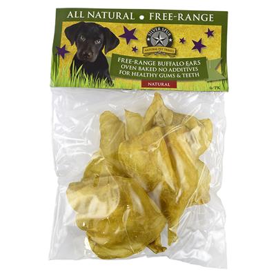 Free Range Natural Buffalo Ears (6 pack)