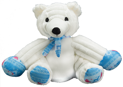 Patchwork Holiday Sitting Polar Bear (12&quot;)