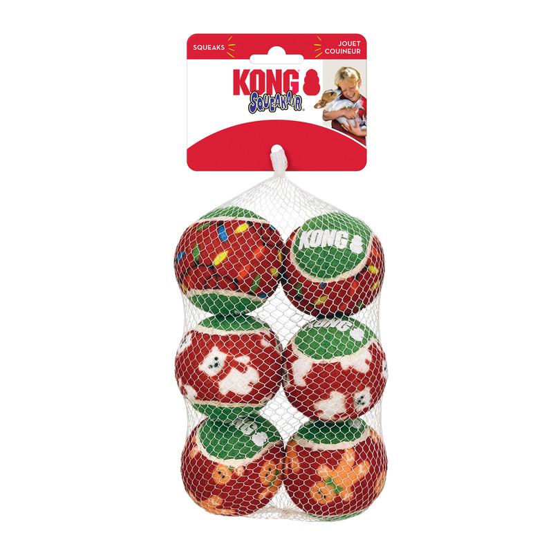 Kong Holiday SqueakAir Ball Medium (6pk)