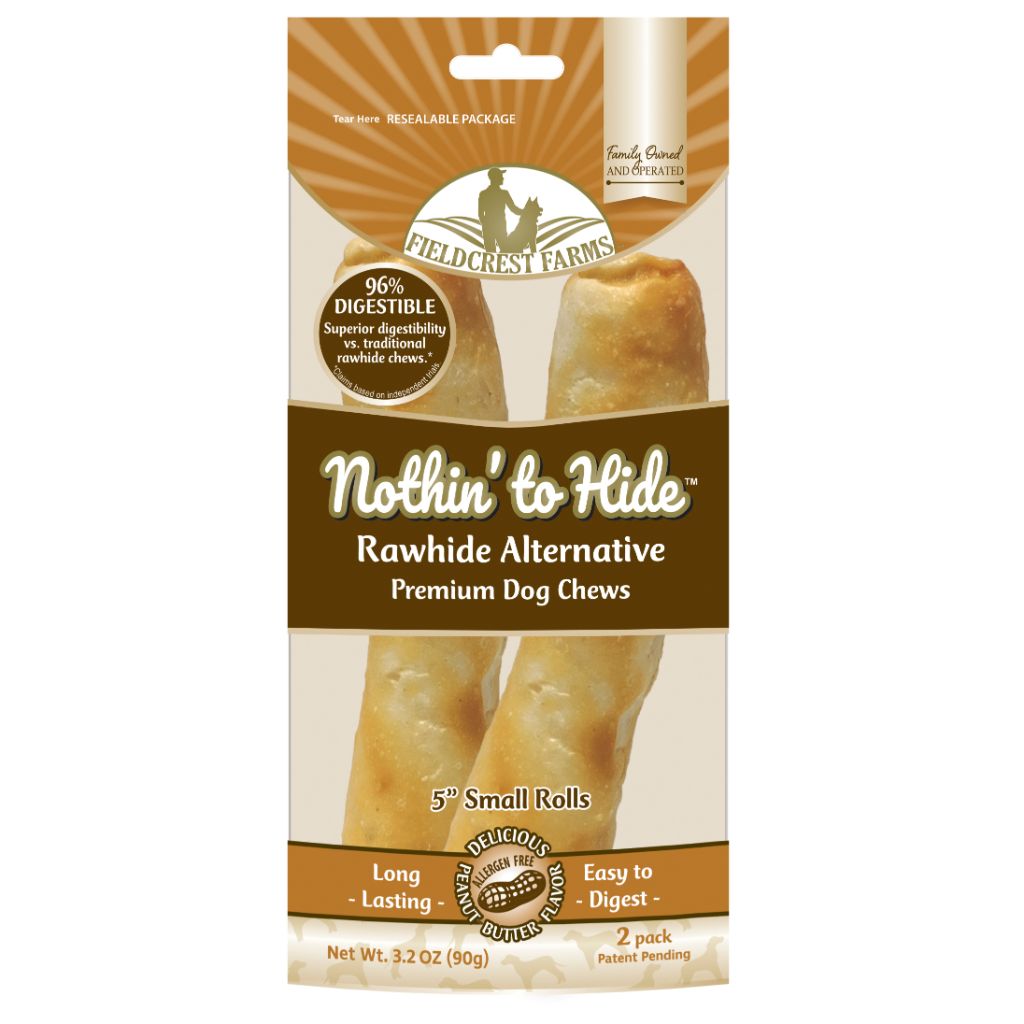 Nothin' to Hide Peanut Butter 5&quot; Rolls | Rawhide Alternative (2pk)