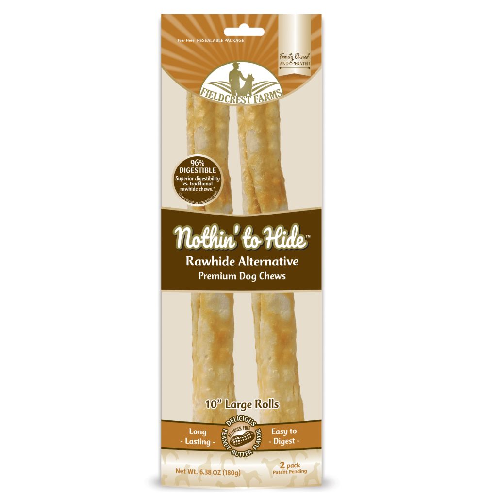 Nothin' to Hide Peanut Butter 10&quot; Rolls | Rawhide Alternative (2pk)