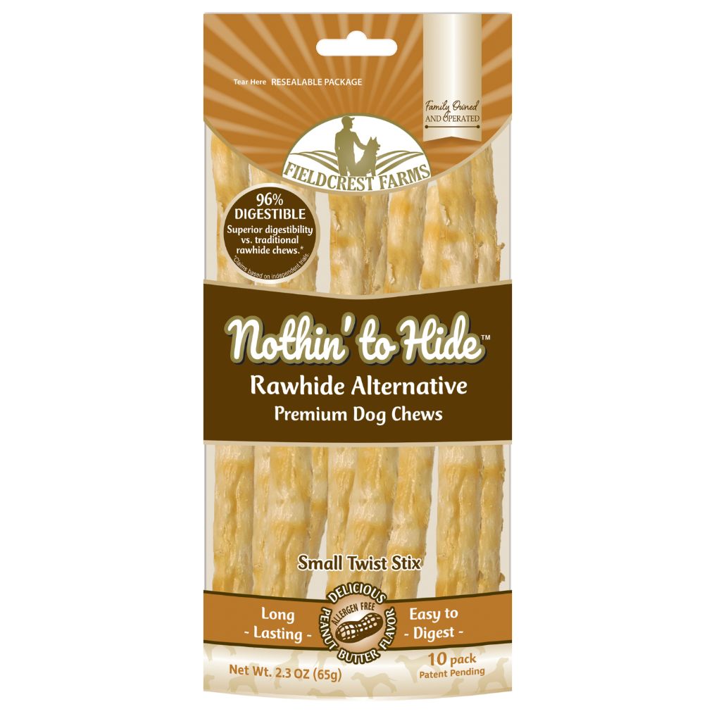 Nothin' to Hide Peanut Butter Twist Stix | Rawhide Alternative (10pk)