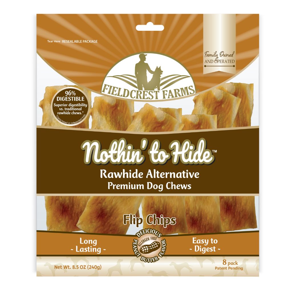 Nothin' to Hide Peanut Butter Flip Chips | Rawhide Alternative (8pk)