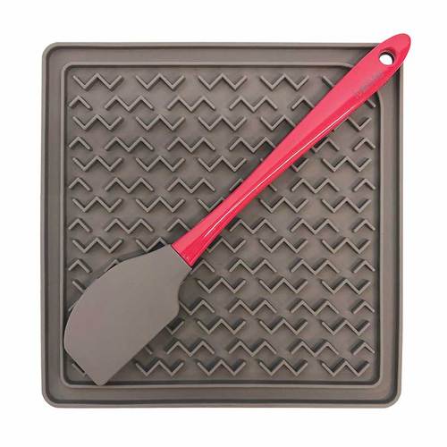 Messy Mutts Silicone Therapeutic Feeding Mat w/ Spatula | Dog