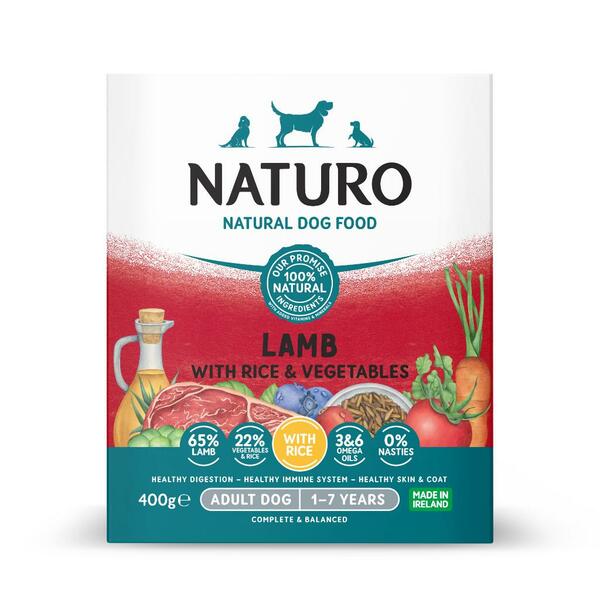 Naturo Lamb with Rice &amp; Vegetables | Dog (400g)