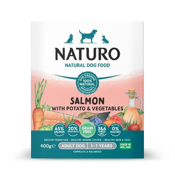 Naturo Grain Free Salmon with Potato &amp; Vegetables | Dog (400g)