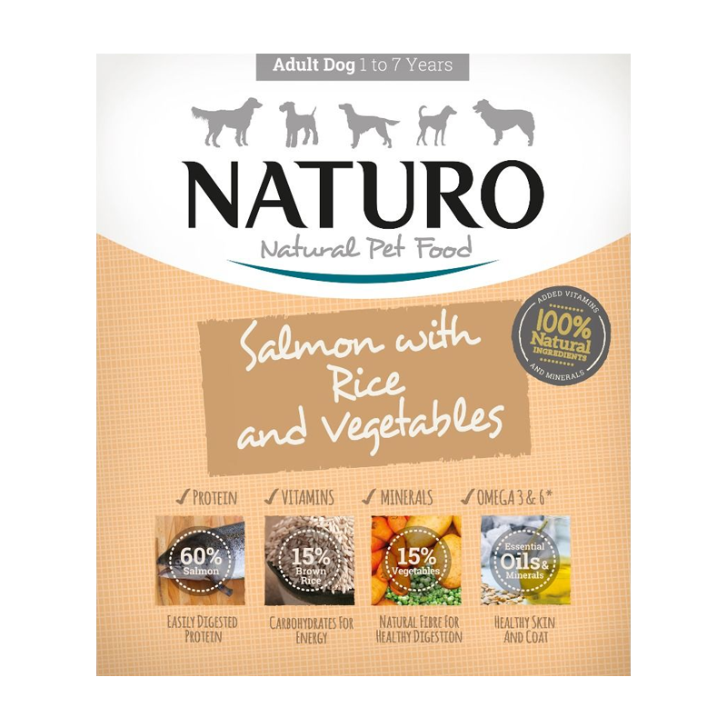 Naturo Salmon with Rice &amp; Vegetables | Dog (400g)