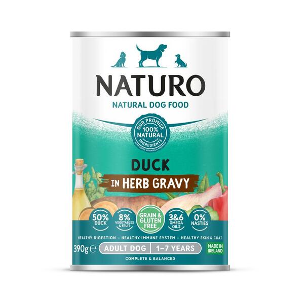 Naturo Adult Grain &amp; Gluten Free Duck in Herb Gravy | Dog (390g)