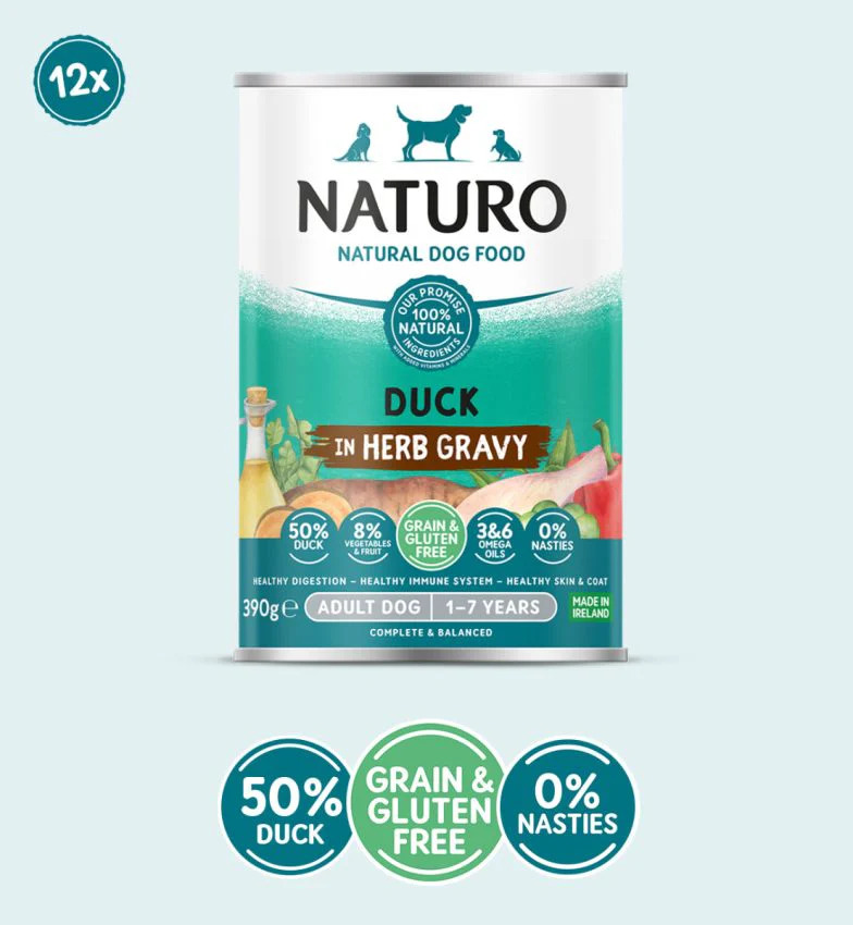 Naturo Adult Grain &amp; Gluten Free Duck in Herb Gravy | Dog (390g)