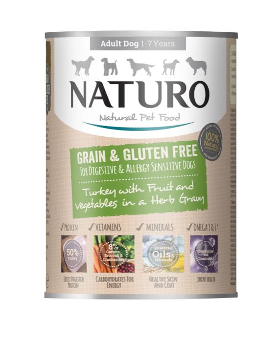 Naturo Grain &amp; Gluten Free Turkey in Herb Gravy | Dog (390g)