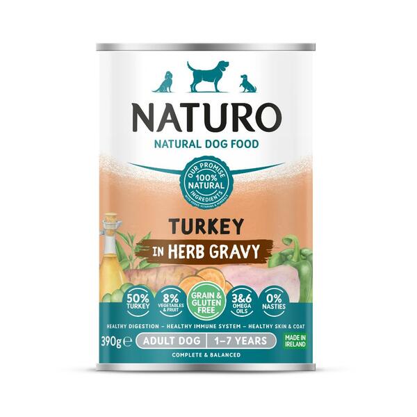 Naturo Grain &amp; Gluten Free Turkey in Herb Gravy | Dog (390g)