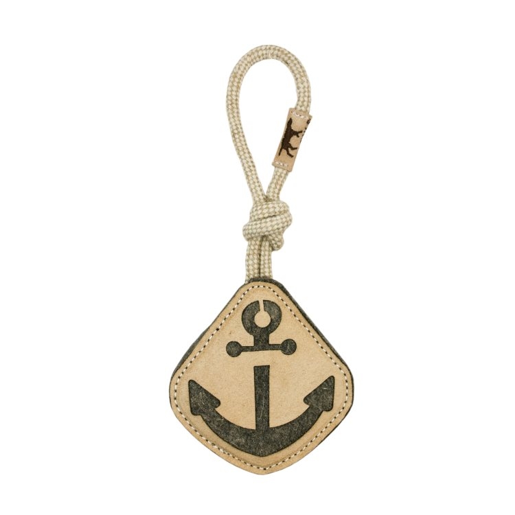 Tall Tails Natural Leather/Wool  Anchor Tug (14&quot;)