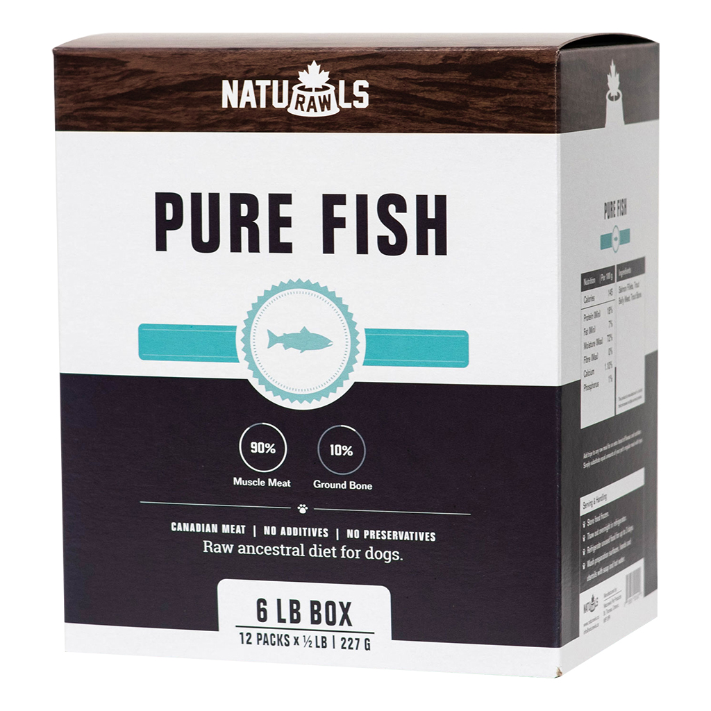 NatuRAWls Pure Salmon &amp; Trout Raw Diet (1/2 Lb) - 12pk