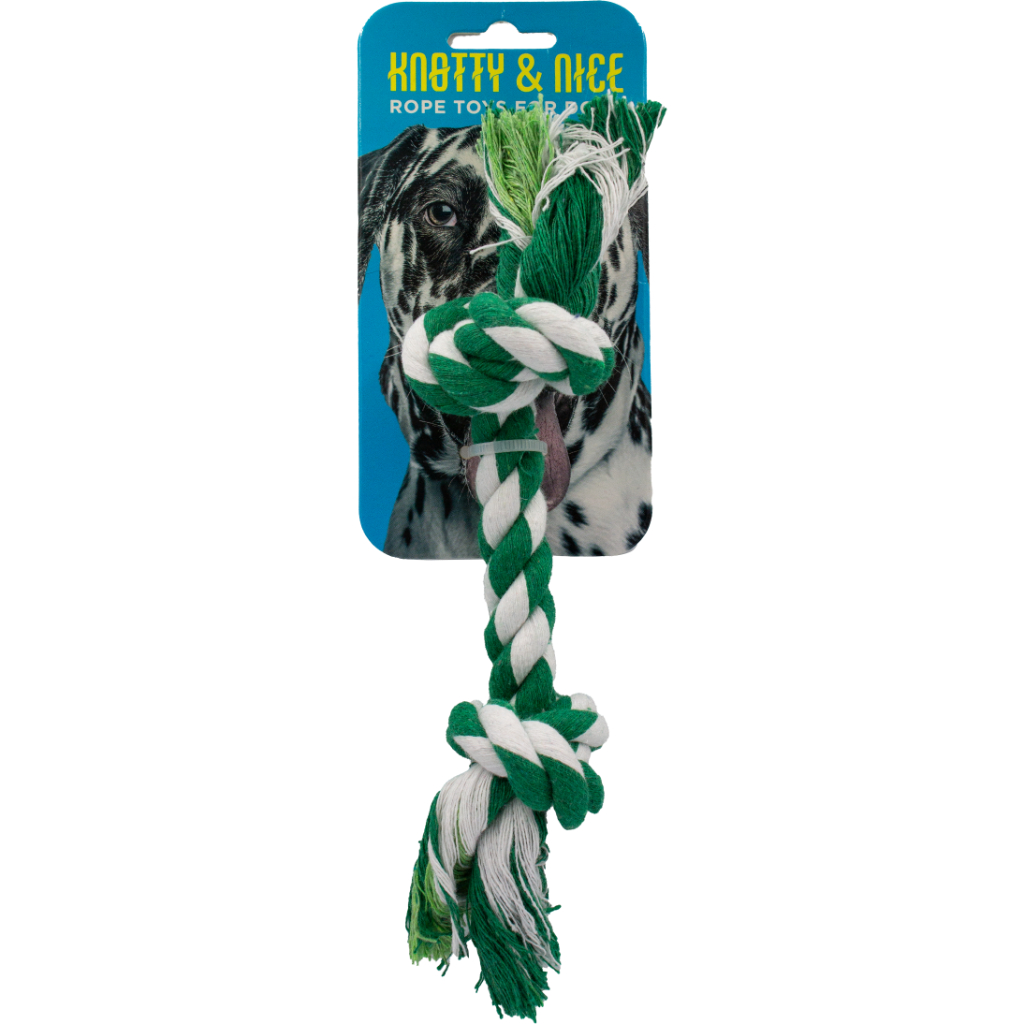Knotty &amp; Nice Double Knot Rope Toy | Green (8&quot;)