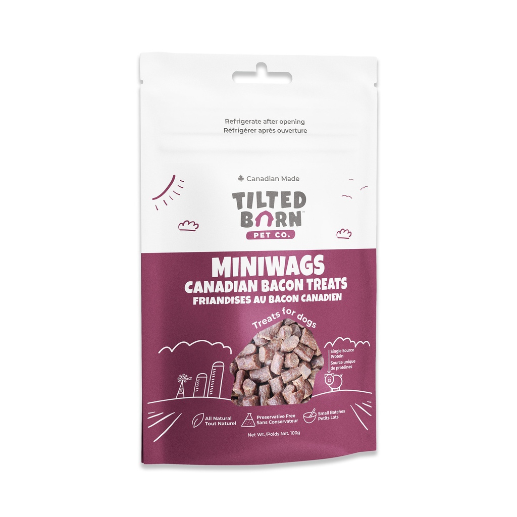 Tilted Barn Canadian Miniwags Bacon Treats (100g)