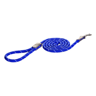 Rogz Reflective Rope Dog Leash | Blue (1/2&quot; x 6')