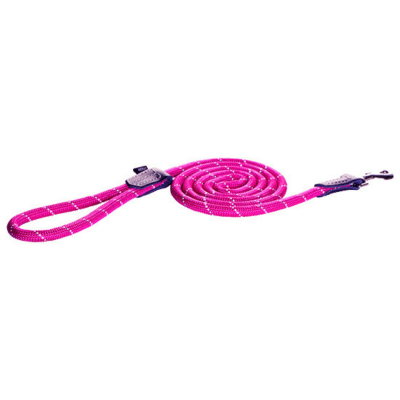 Rogz Reflective Rope Dog Leash | Pink (1/2&quot; x 6')