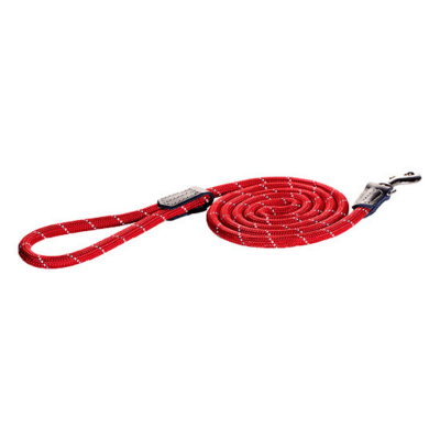 Rogz Reflective Rope Dog Leash | Red (1/2&quot; x 6')
