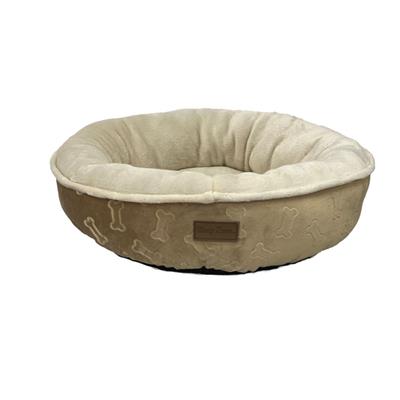 Spot Embossed Bone Donut Bed | Taupe