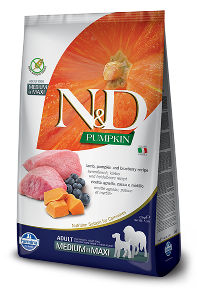 Farmina N&amp;D Pumpkin Adult - Lamb &amp; Blueberry (Med/Maxi)