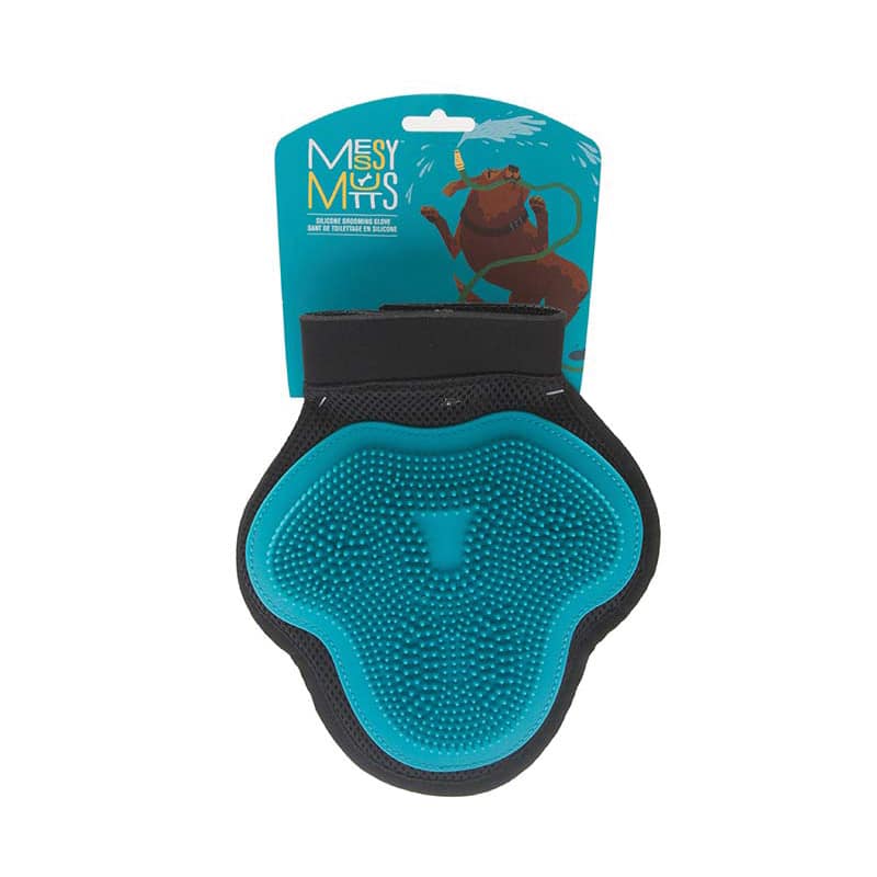 Messy Mutts Silicone Grooming Glove | Blue