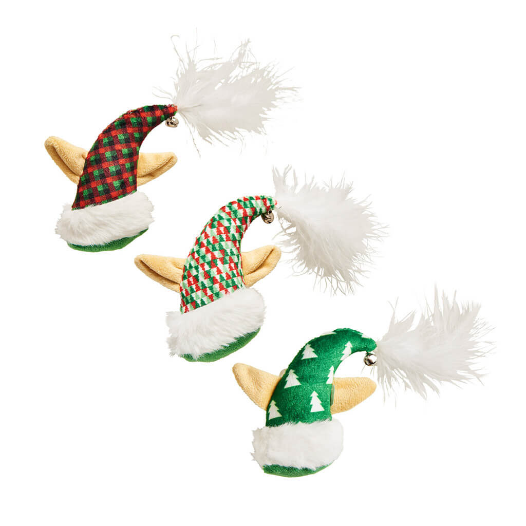 Spot Holiday Assorted Elf Hat Catnip Toys | Cat (4&quot;)