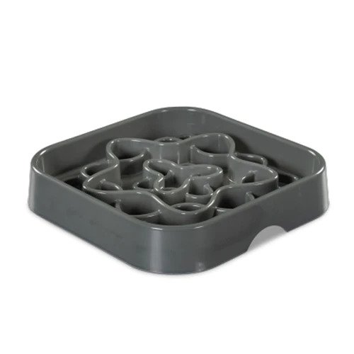 Messy Mutts Interactive Square Slow Feeder | Grey
