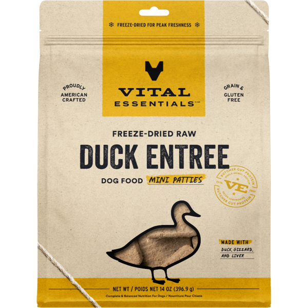 Vital Essentials Freeze-Dried Raw Mini Patties | Duck Entree (14oz)