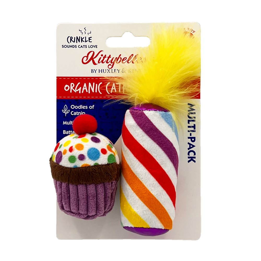 Huxley &amp; Kent | Kittybelles Plush Mewow Cupcake + Candle | Cat (2pk)