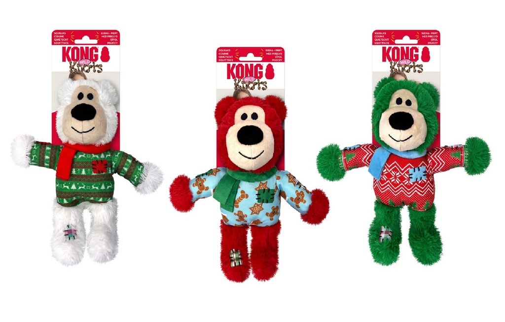 Kong Holiday Wild Knots Bear Assorted (Med/Large)