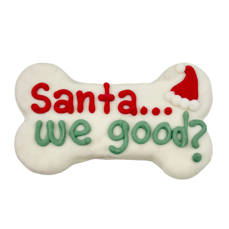 Bosco &amp; Roxy's Holiday Santa We Good? Bone Cookie (6&quot;)