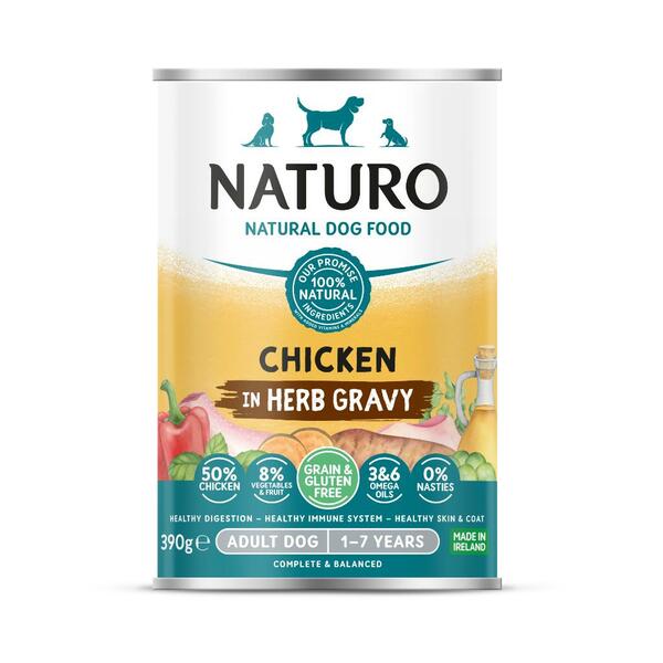 Naturo Grain &amp; Gluten Free Chicken in Herb Gravy | Dog (390g)