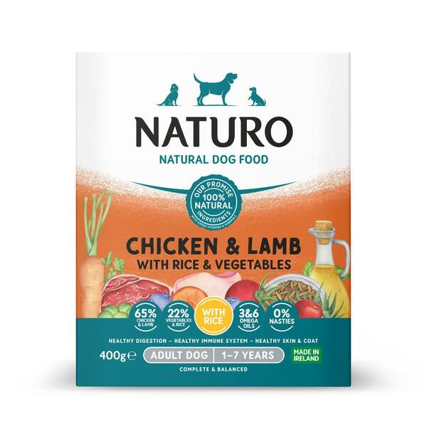 Naturo Chicken &amp; Lamb w/Rice &amp; Vegetables | Dog (400g)
